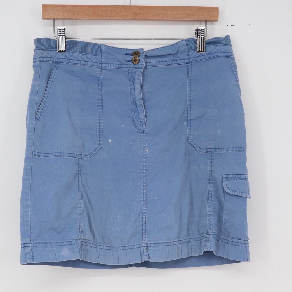 Karen Scott Skort Women 6 Cargo Pocket Blue Cotton Stretch Utility Good